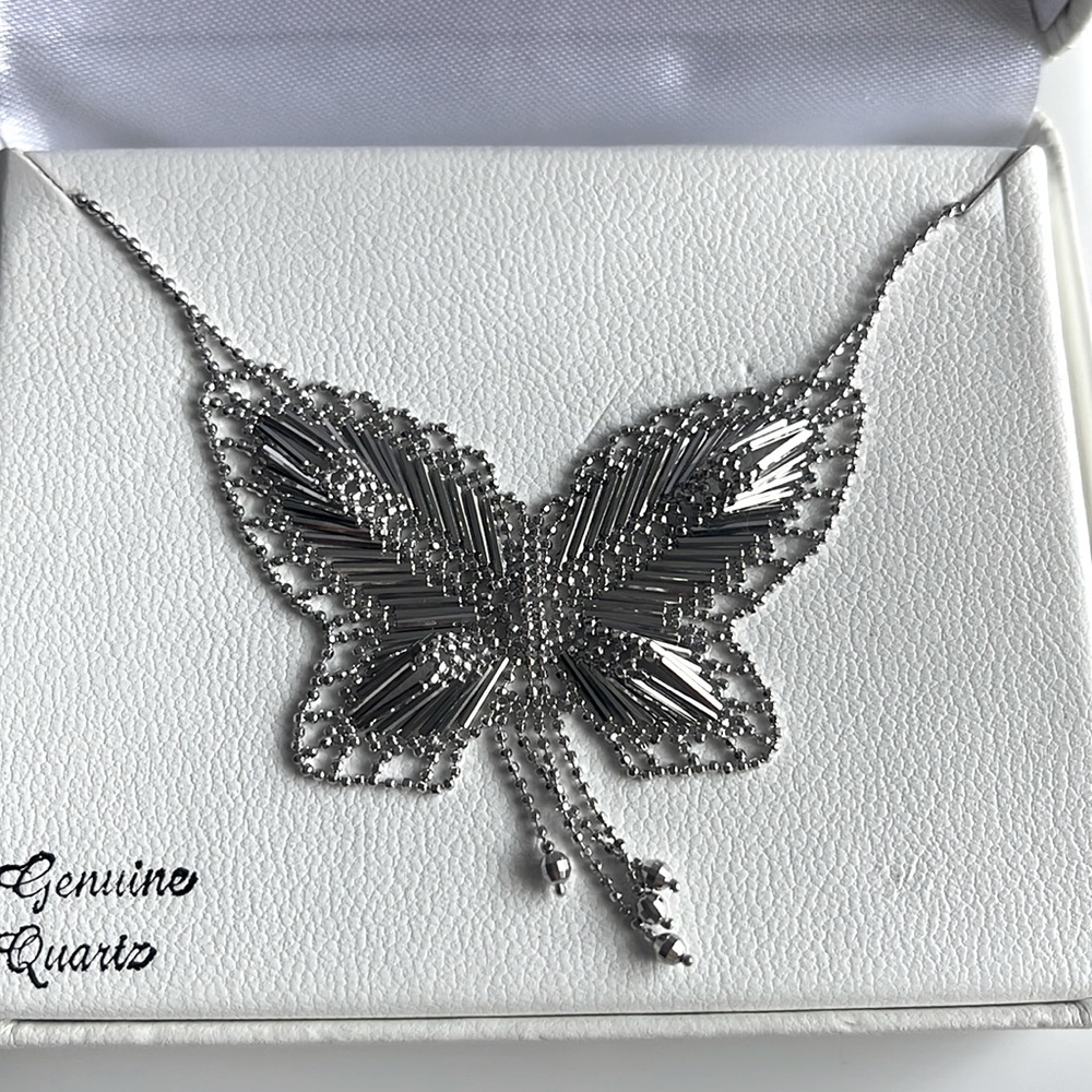 Sterling silver butterfly necklace
